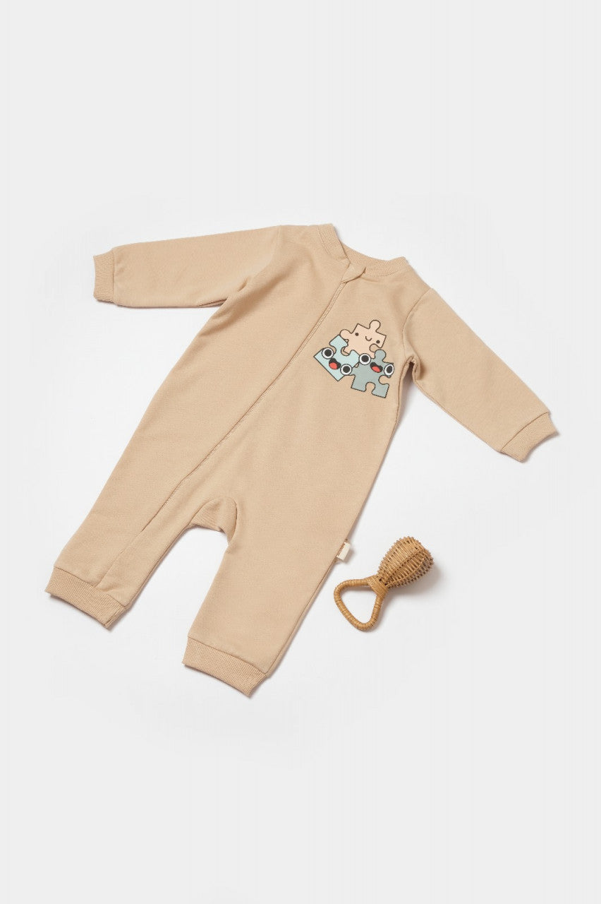 Salopeta cu fermoar, Two thread, BabyCosy, 100% bumbac organic,